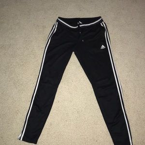 Women’s Adidas black and white track pants